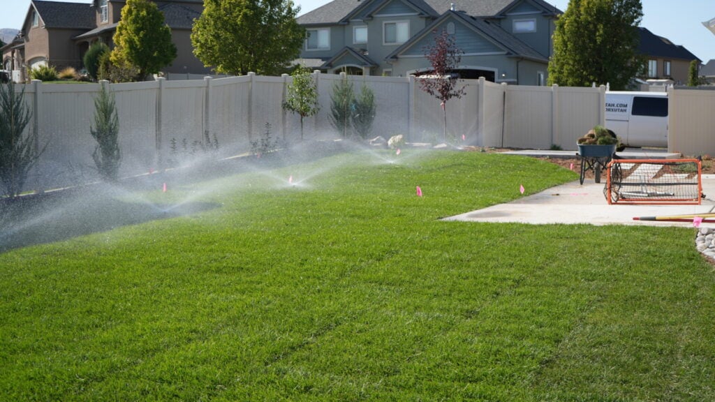 Sod install and sprinkler system